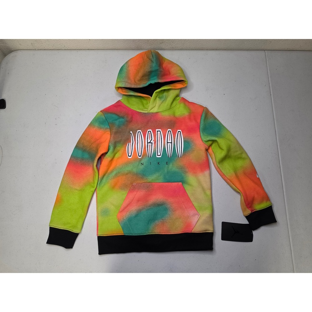 Jordan Nike Boys Infrared Tie Dye Fleece Hoodie Size 6 NEW